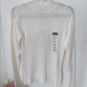 Laura Scott Woman Mock Neck White Sweater size M